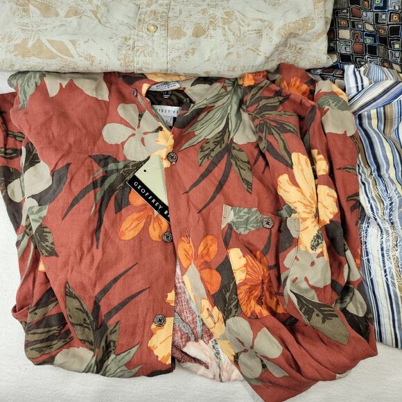Vintage Hawaiian Shirt Mens Sz Large Lot of 54Rayon Linen Silk NWT Y2k Summer - Picture 3 of 14